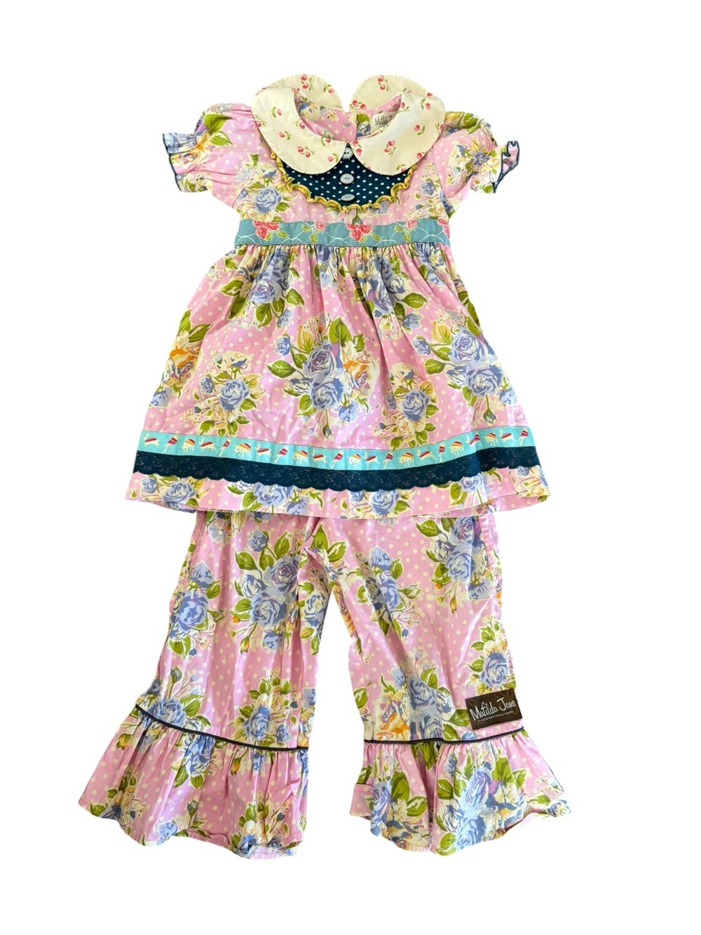 Matilda Jane 2016 Good Heart Size 4 Dress & Big Ruffles Pants